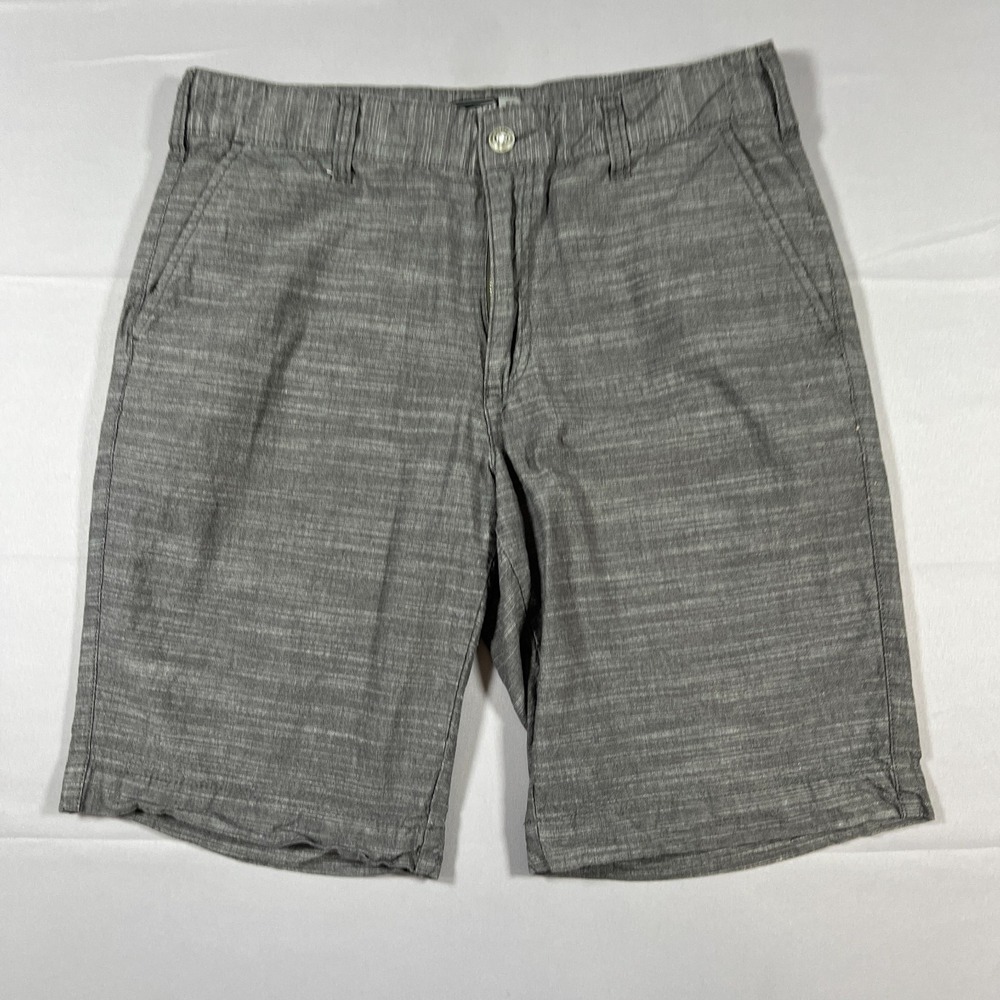 Retrofit‎ Brand Chino Shorts Mens 32 Gray Space Dye Cotton 10" Inseam Mid Rise